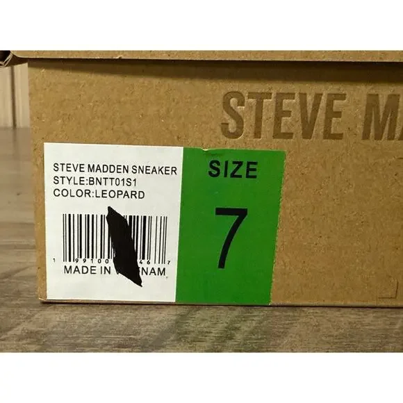 Steve Madden Hudsin Leopard Print Lace-Up Sneakers Women’s Size 7 - Picture 10 of 12